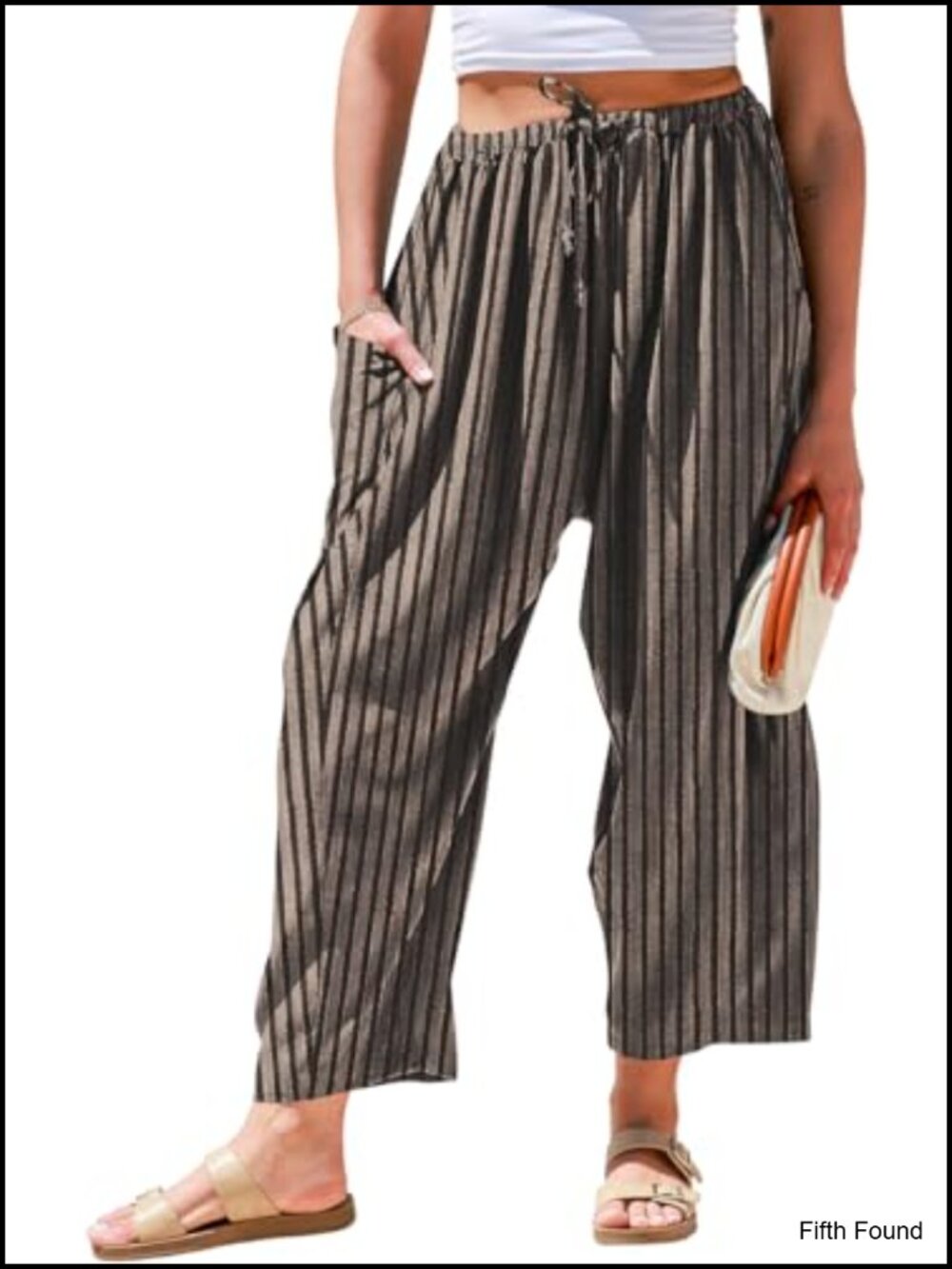 Wide Leg Linen Blend Pants with Pockets Drawstring Palazzo Trousers